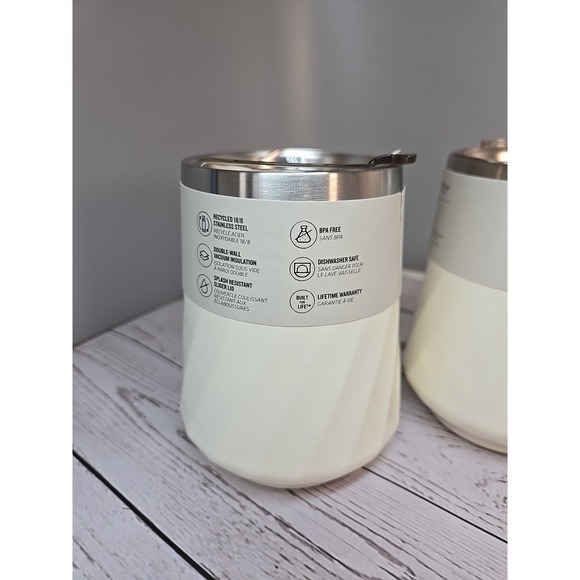 Stanley 11 oz Stainless Steel Swirl Wine Tumbler Cream Gloss - Set of 2 - Picture 2 of 5